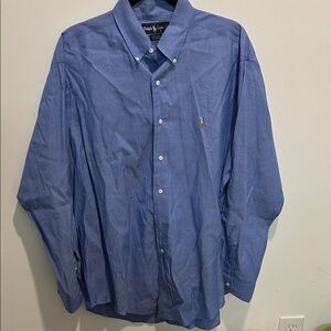 Ralph Lauren Blue Long-Sleeve Button-Down Dress Shirt